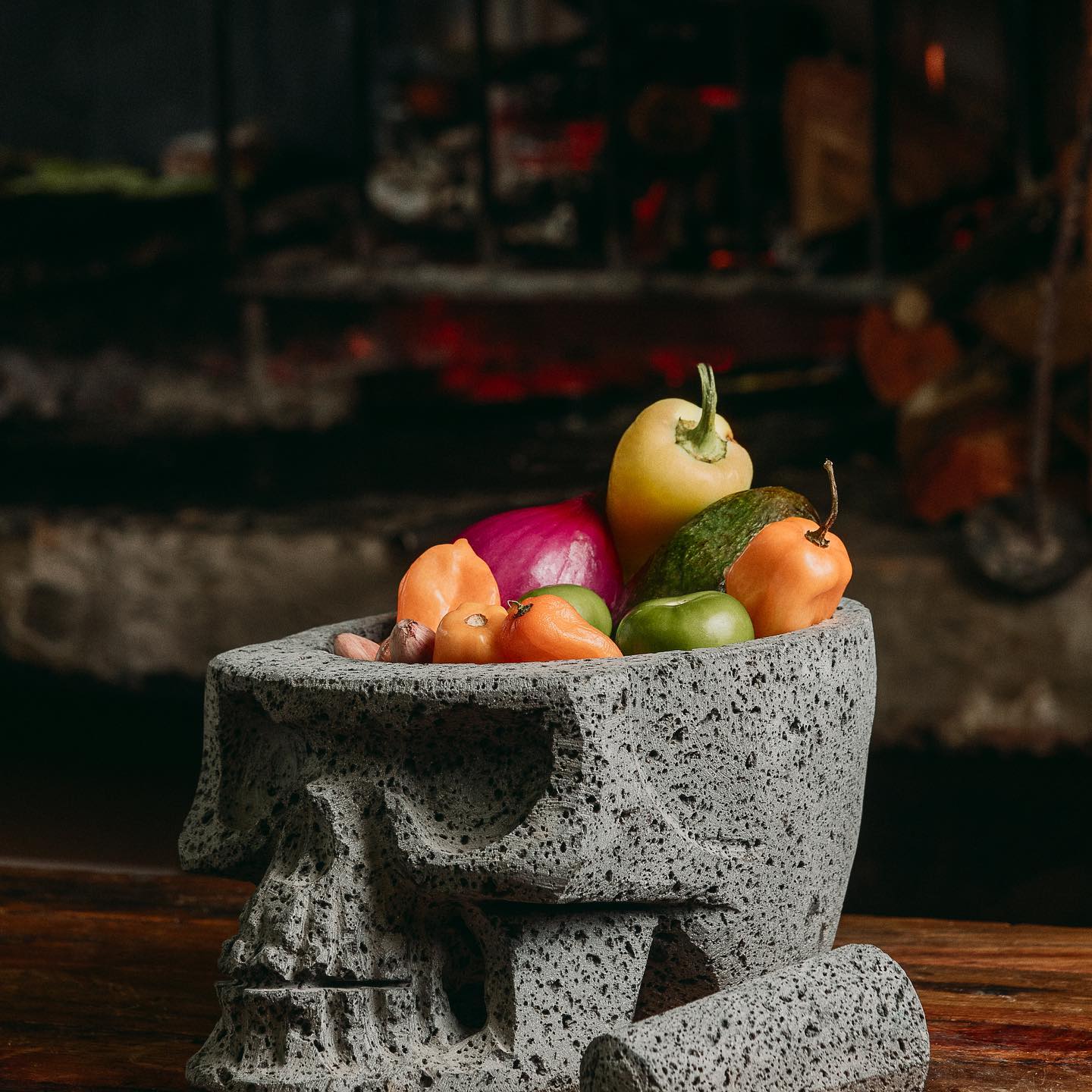 Molcajete en forma de calavera - Nawuales